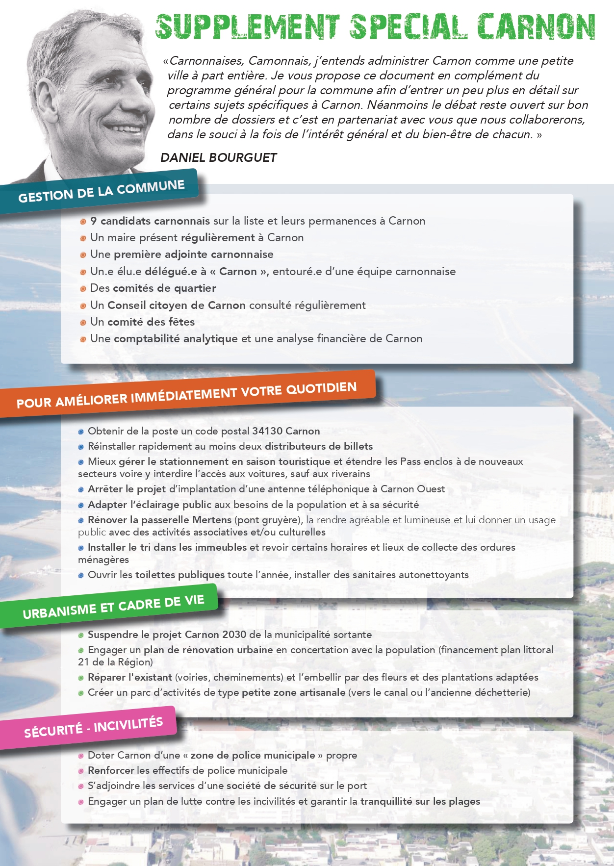 Programme municipales 2020 Bourguet Daniel